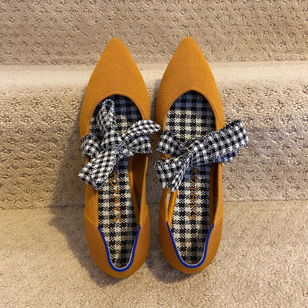 Rothy’s Size 9 Golden Gingham Mary Janes
